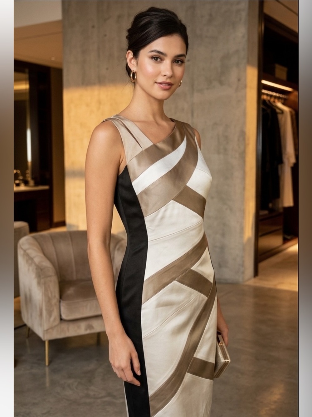Jax One-Shoulder Satin Sheath Autumn wedding guest dress size 6